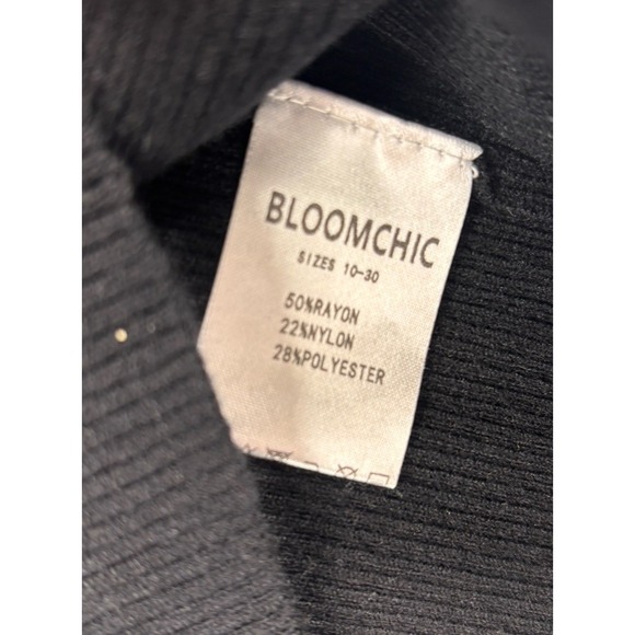 BloomChic Ribbed Sweater Dress 18 20 Black Bodycon Cutout Long Sleeve Plus - Picture 5 of 10